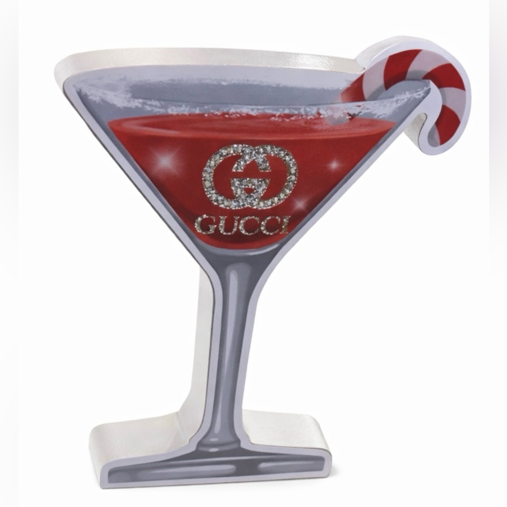 Gucci Red Martini Glass Art NWT - Picture 2 of 6
